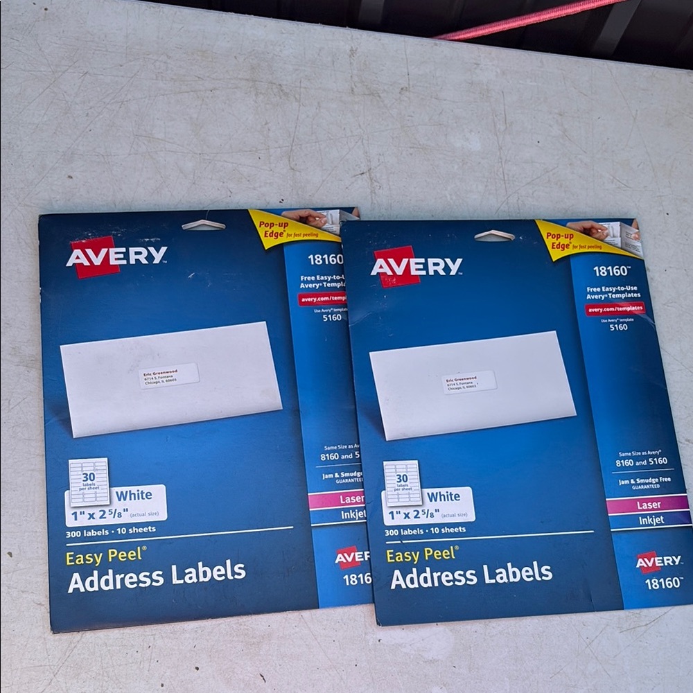 Avery White Easy Peel Labels for Inkjet Printers